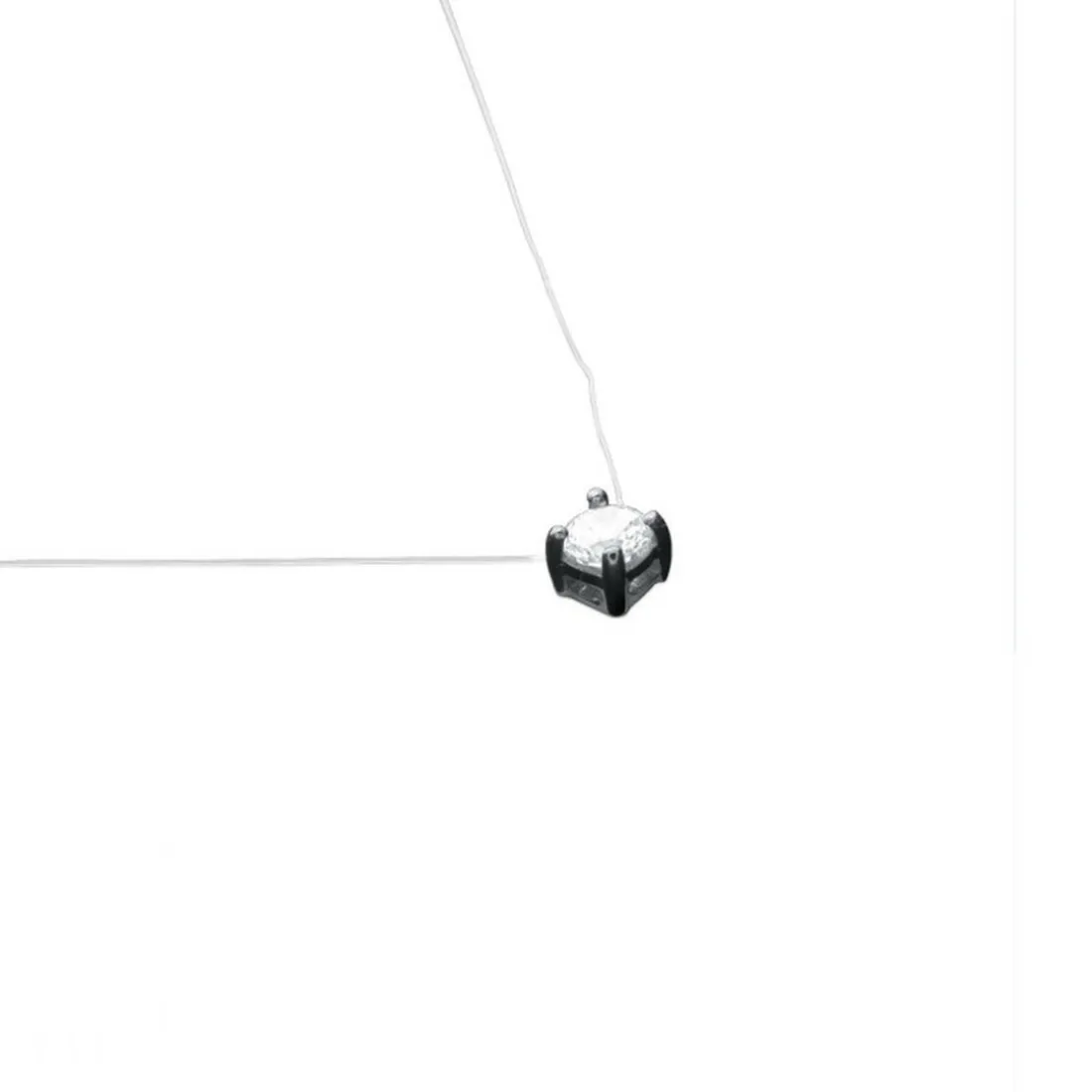 Collier femme argent rhodié blanc serti griffe - VWZ3ZY4Y