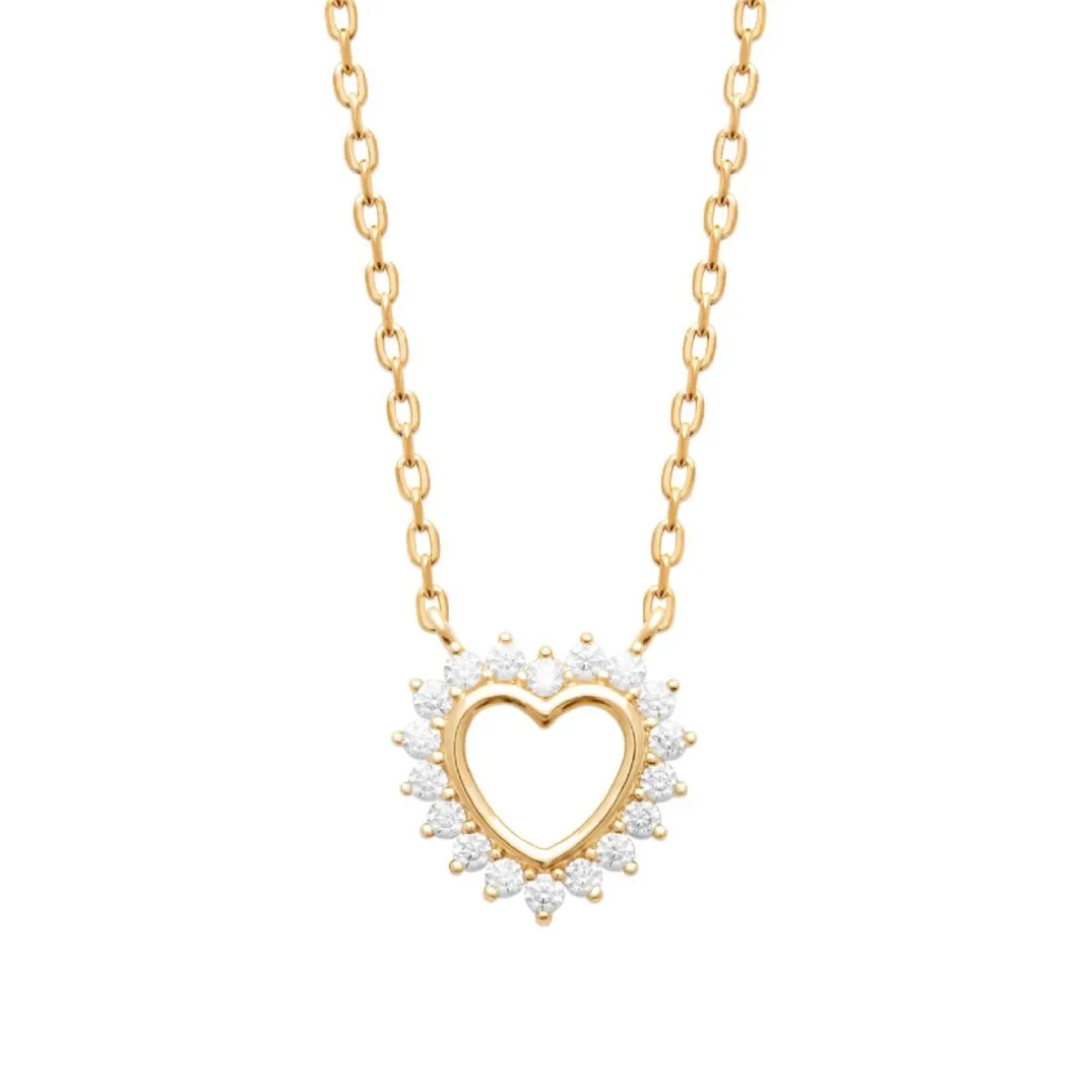 Collier femme cœur fantaisie plaqué or Maison de la Bijouterie UW3U6345