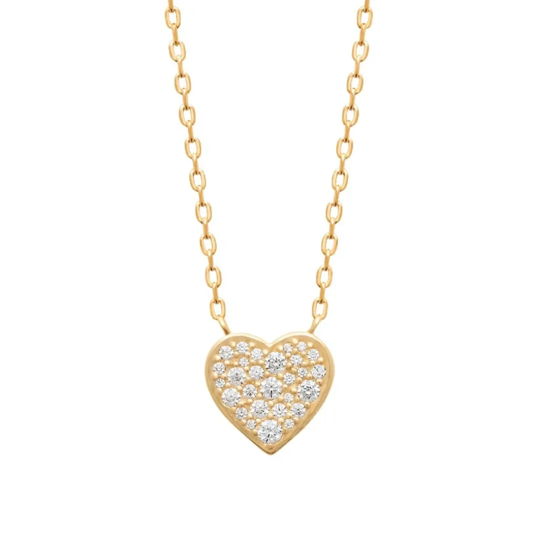 Collier femme cœur oxyde de zirconium plaqué or Maison de la Bijouterie UW3W5V45