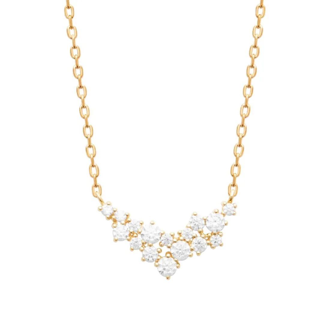 Collier femme fantaisie oxyde de zirconium plaqué or Maison de la Bijouterie UW3U3345
