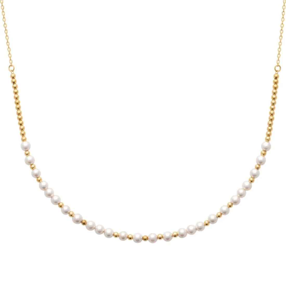 Collier femme fantaisie perles blanches plaqué or Maison de la Bijouterie UW343045
