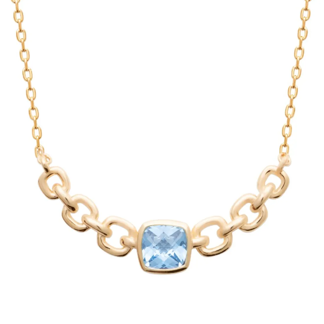 Collier femme fantaisie pierre bleue plaqué or Maison de la Bijouterie UW3WUY45
