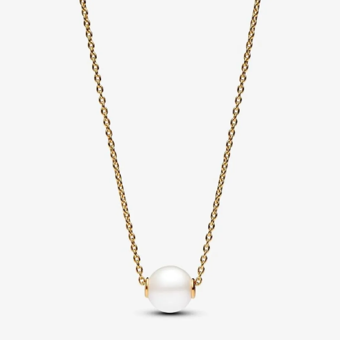 Collier femme métal doré à l'or fin avec perle et zircone Pandora Timeless 363167C01