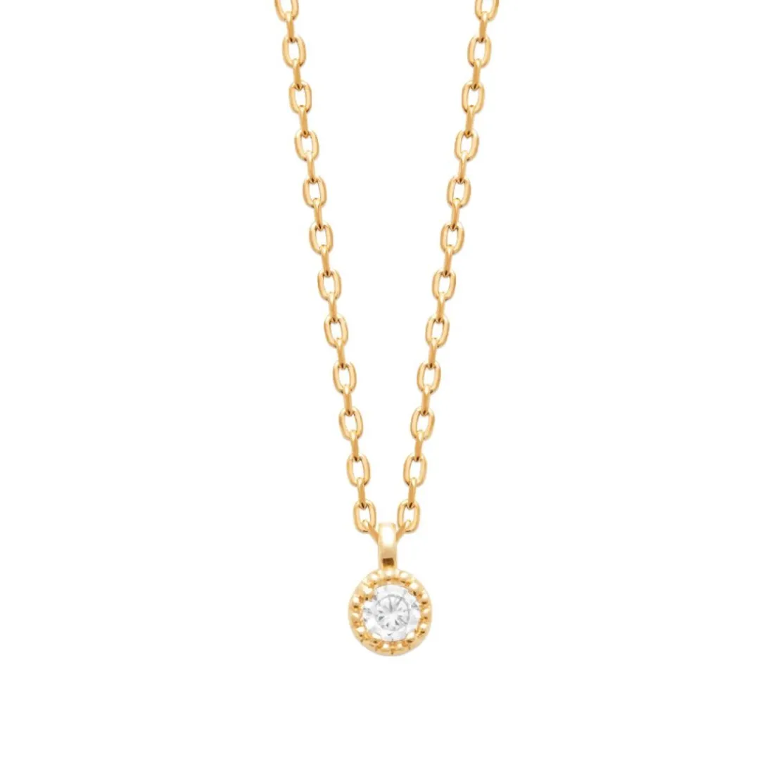 Collier femme oxyde de zirconium plaqué or Maison de la Bijouterie UW3UZ445