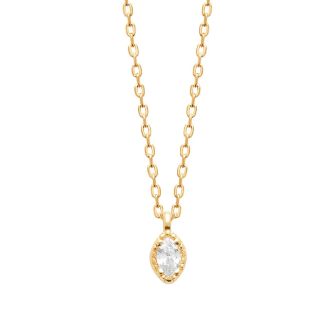 Collier femme oxyde de zirconium plaqué or Maison de la Bijouterie UW3UZ345