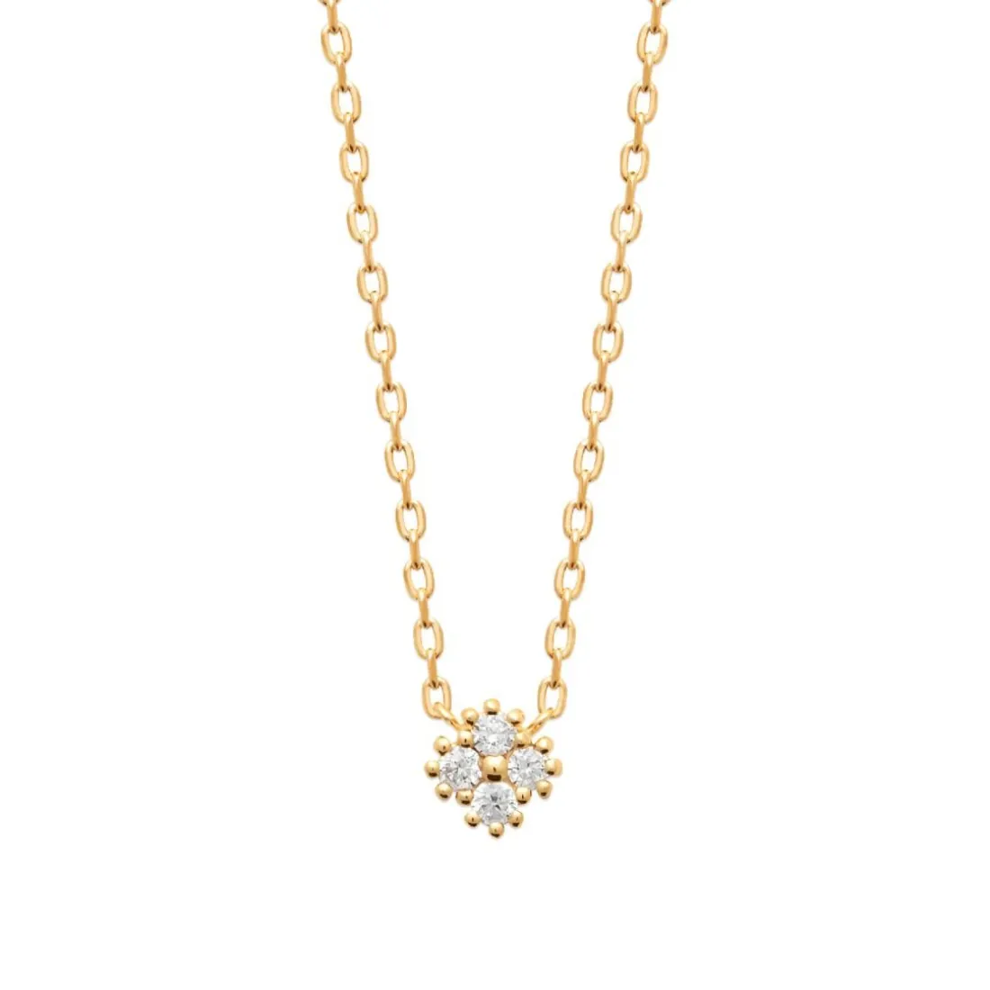 Collier femme oxyde de zirconium plaqué or Maison de la Bijouterie UW3WW045