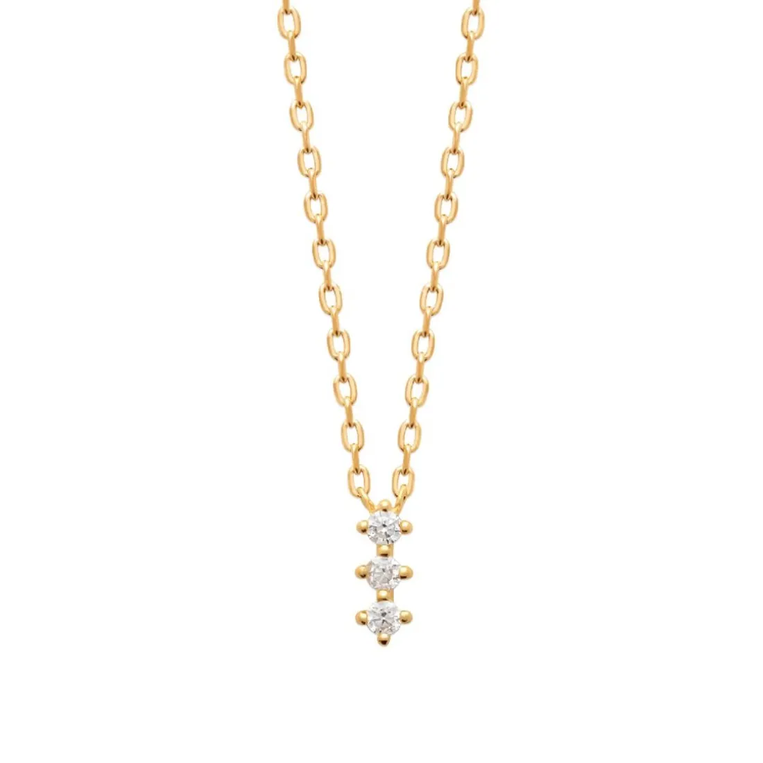 Collier femme oxyde de zirconium plaqué or Maison de la Bijouterie UW3W6545