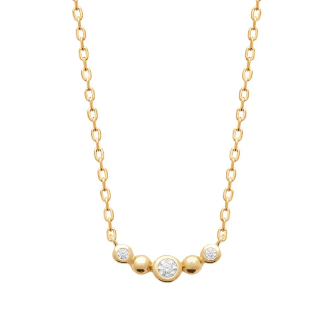 Collier femme oxyde de zirconium plaqué or Maison de la Bijouterie UW3W4045