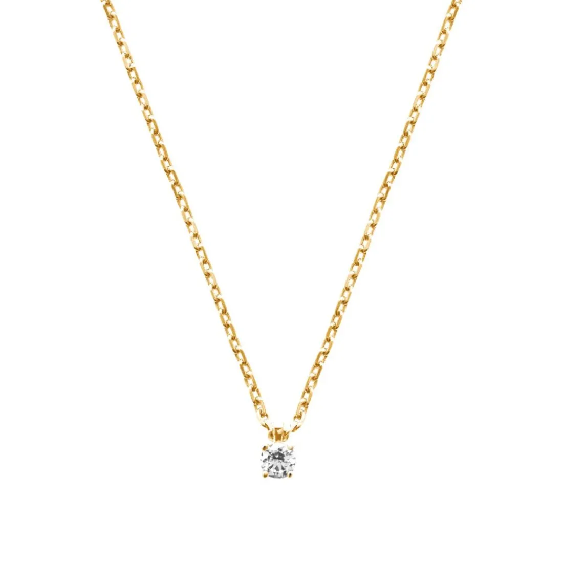 Collier femme oxyde de zirconium plaqué or Maison de la Bijouterie UW30W345