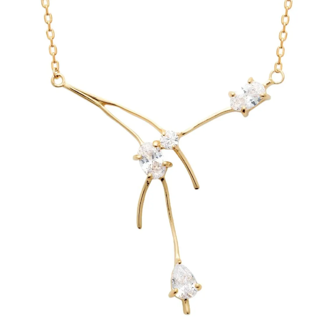 Collier femme oxyde de zirconium plaqué or Maison de la Bijouterie UW06W04Y