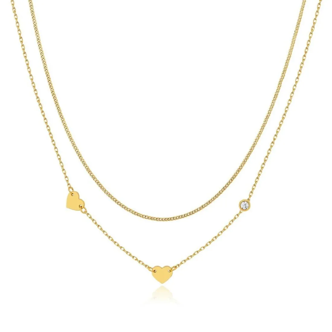 Collier Femme Pixies Bijoux Triple Coeur - PNM0058-1WHT Acier
