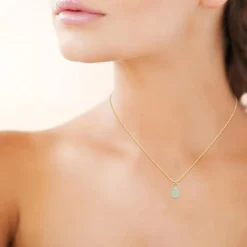Collier femme plaqué or aventurine Maison de la Bijouterie UW40ZU45