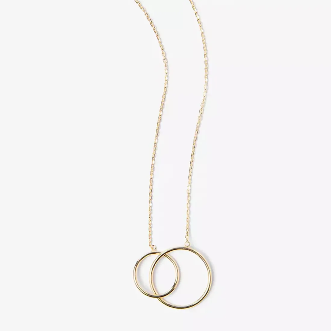 Collier femme plaqué or double cercle - UYZZ5U45