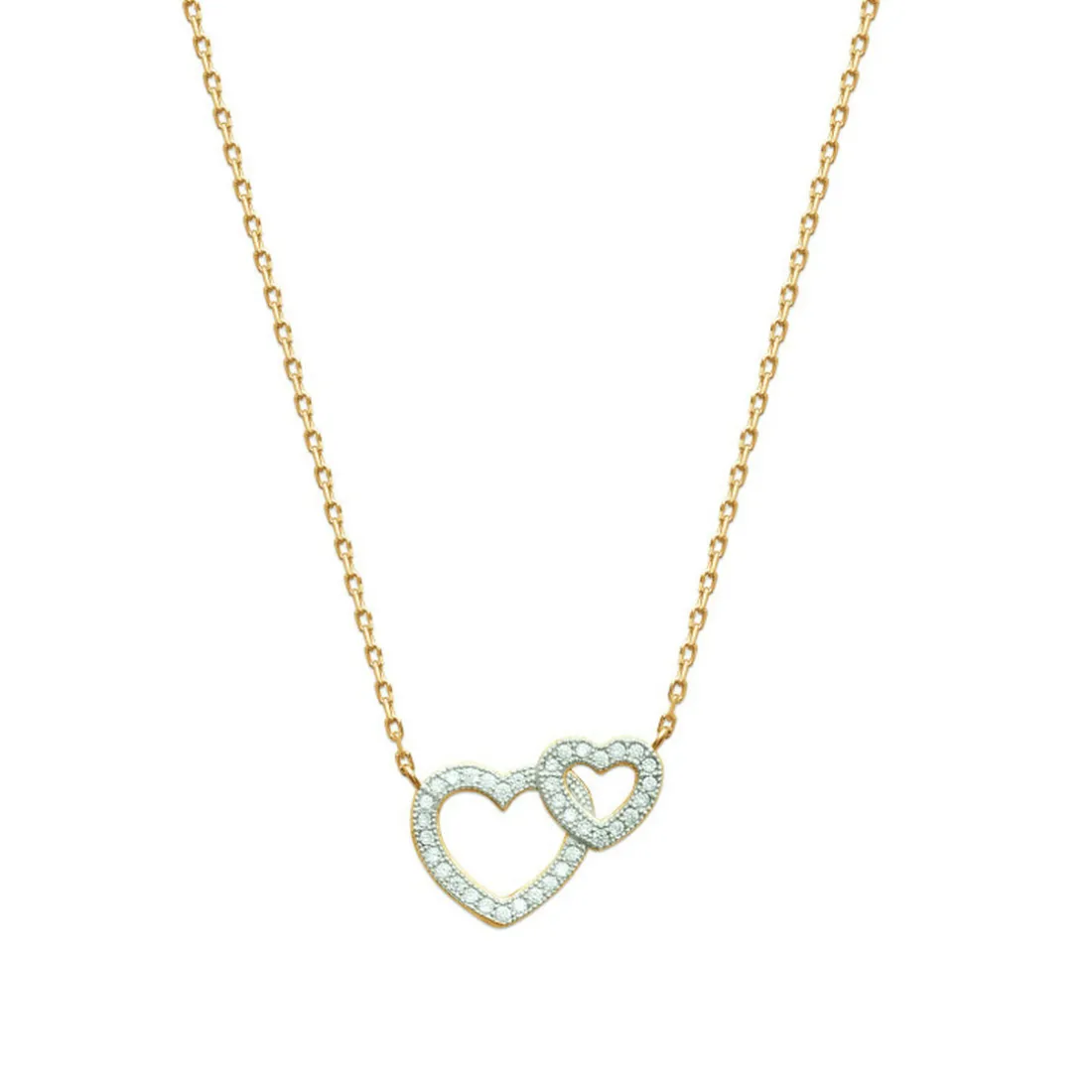 Collier Femme plaqué or double coeurs Maison de la Bijouterie UWZ6V645