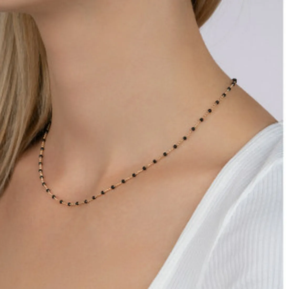 Collier femme plaqué or laque - YU0U3U45