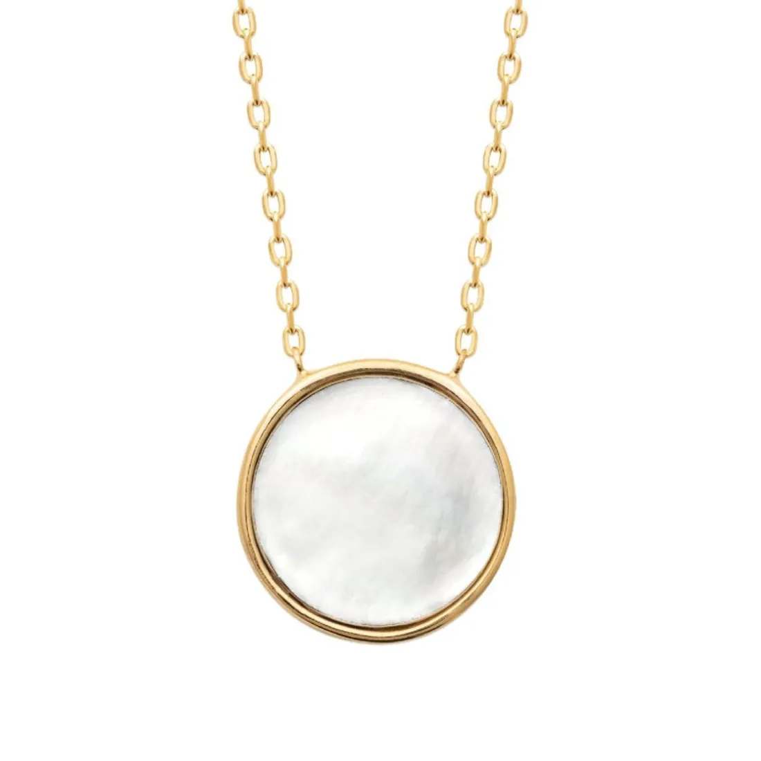 Collier femme plaqué or nacre serti clos - UW335445