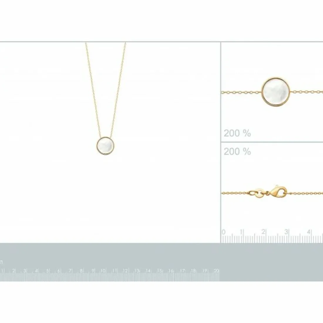 Collier femme plaqué or nacre serti clos - UW335445