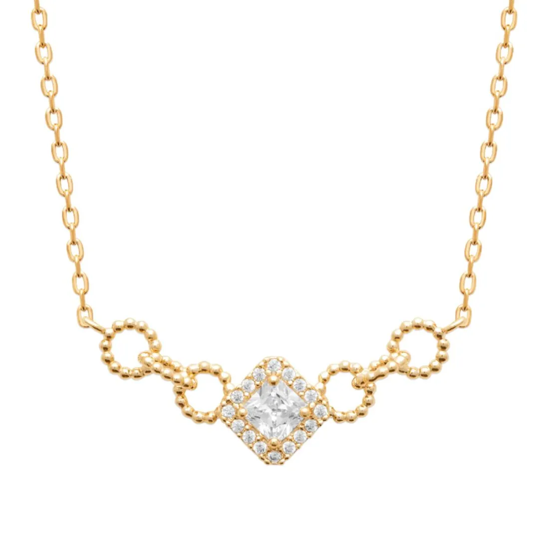 Collier femme plaqué or oxyde de zirconium Maison de la Bijouterie UW3U4445