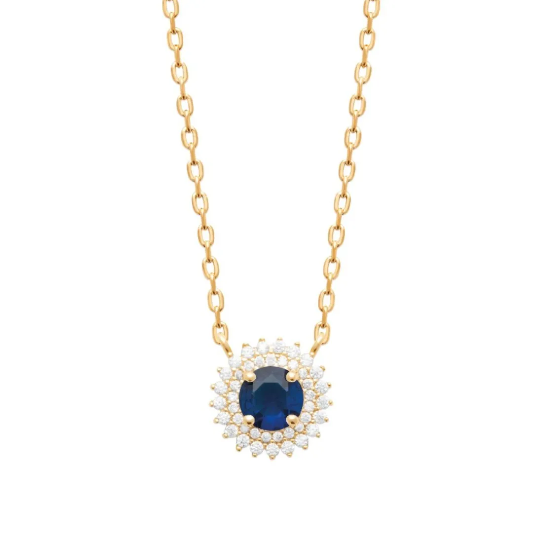 Collier femme plaqué or oxyde et pierre bleue Maison de la Bijouterie UW3UVZ45