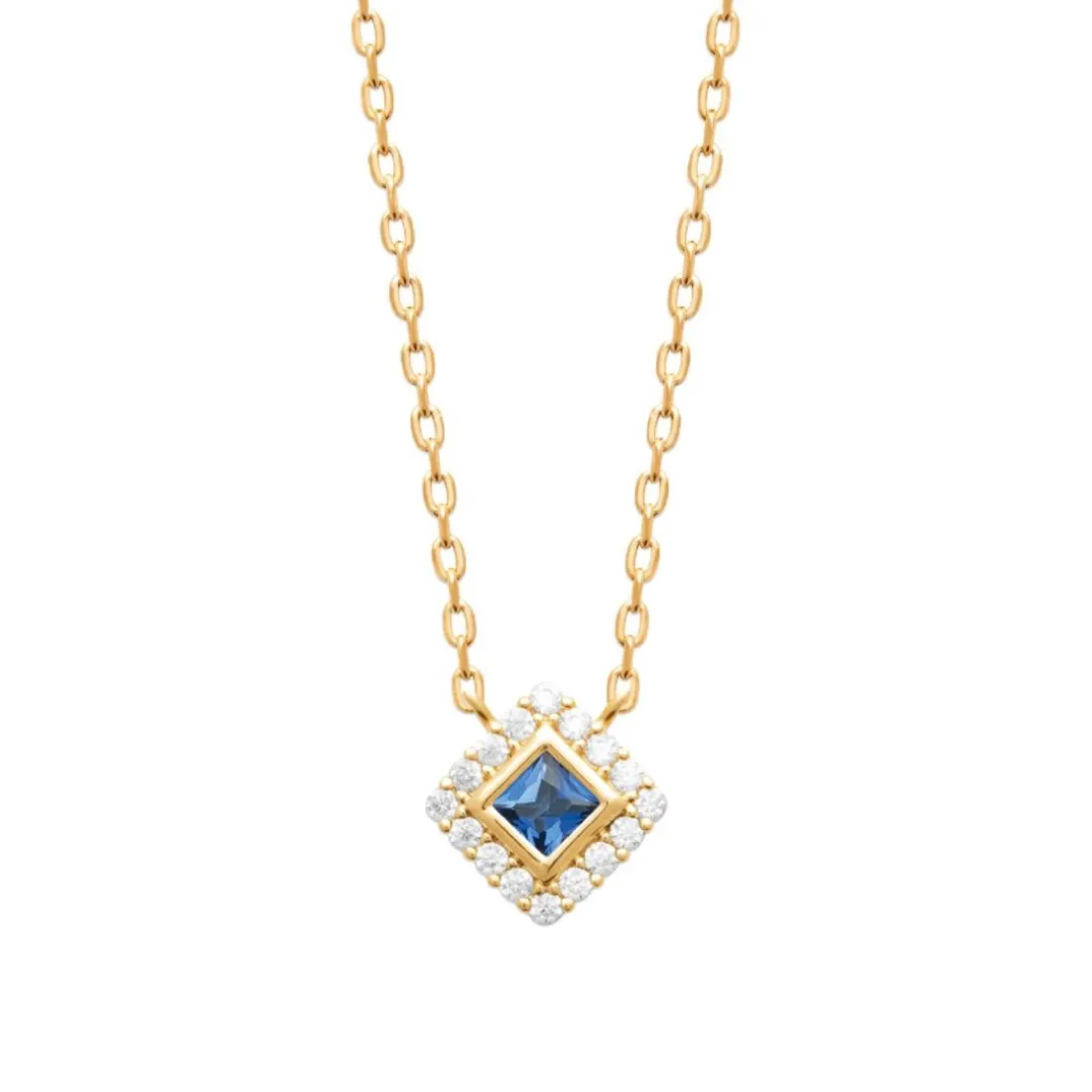 Collier femme plaqué or oxydes et pierre bleue Maison de la Bijouterie UW3UV545