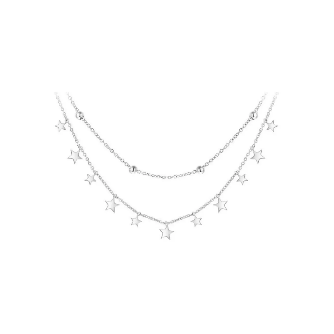 Collier Femme So Charm - B2263-ARGENT+B2370-ARGENT - Collier Mode Argenté