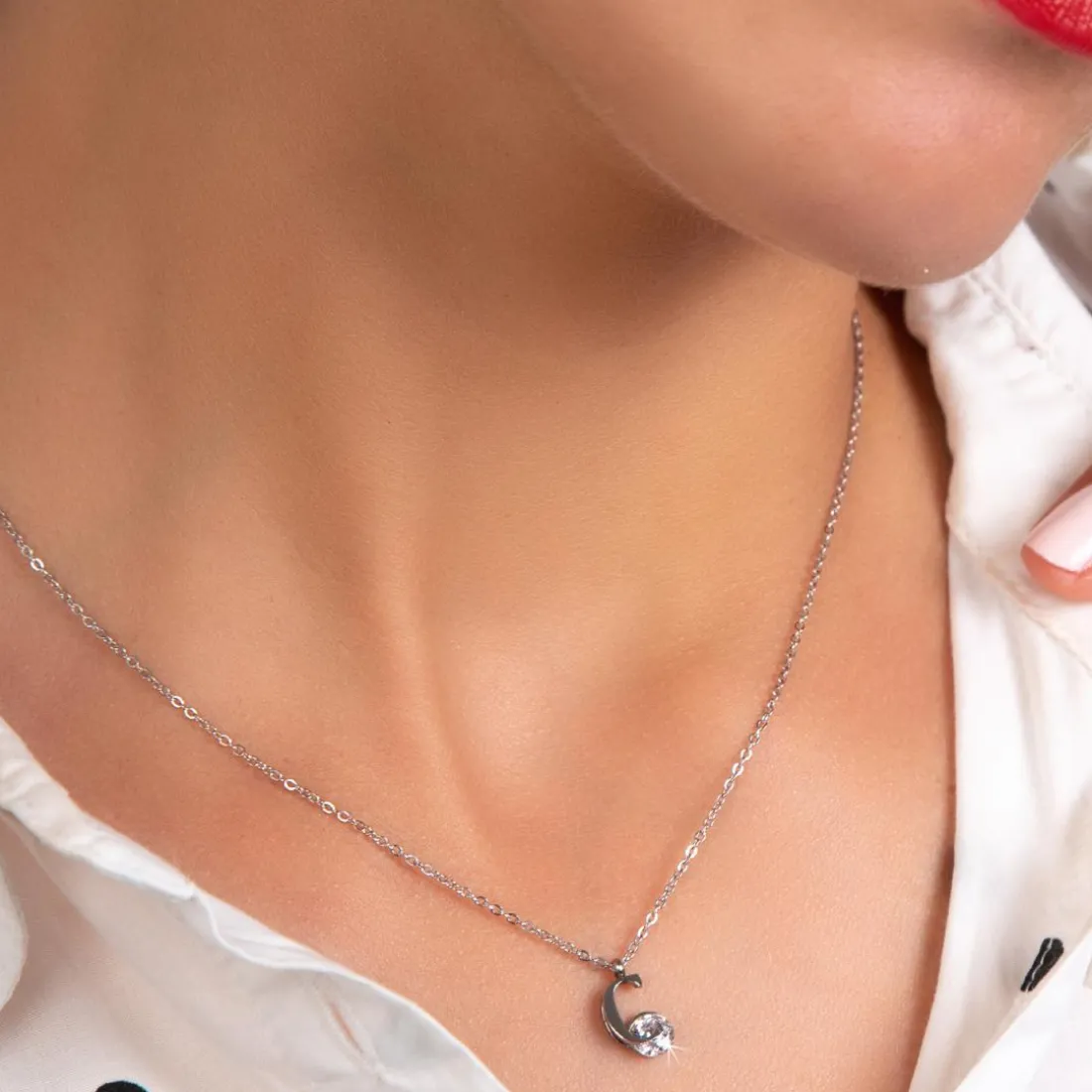 Collier Femme So Charm - B1498-C - Collier Initiale Argenté