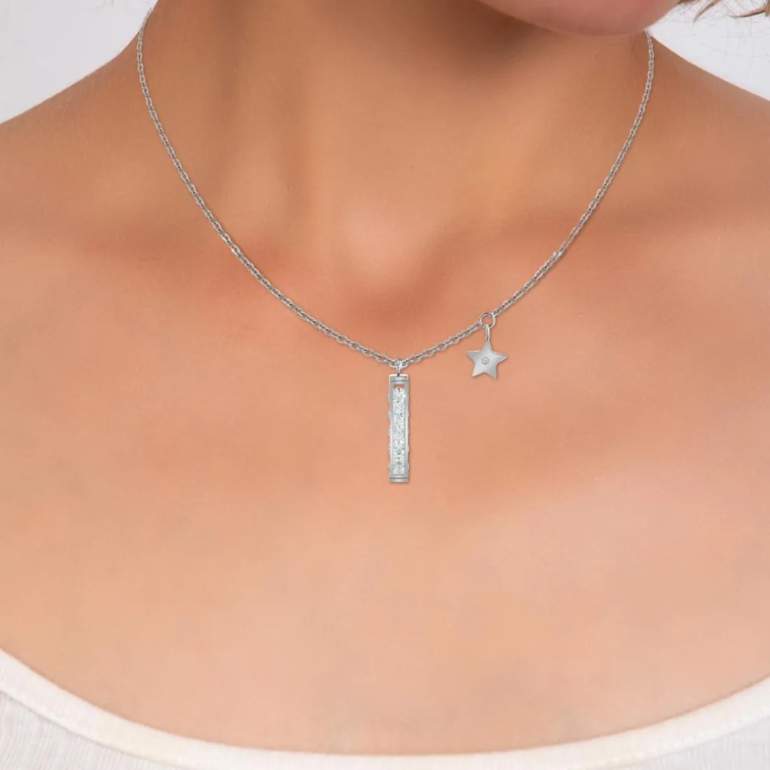 Collier Femme So Charm - BD2687-ARGENT-DIAMANT - Collier Mode Argenté