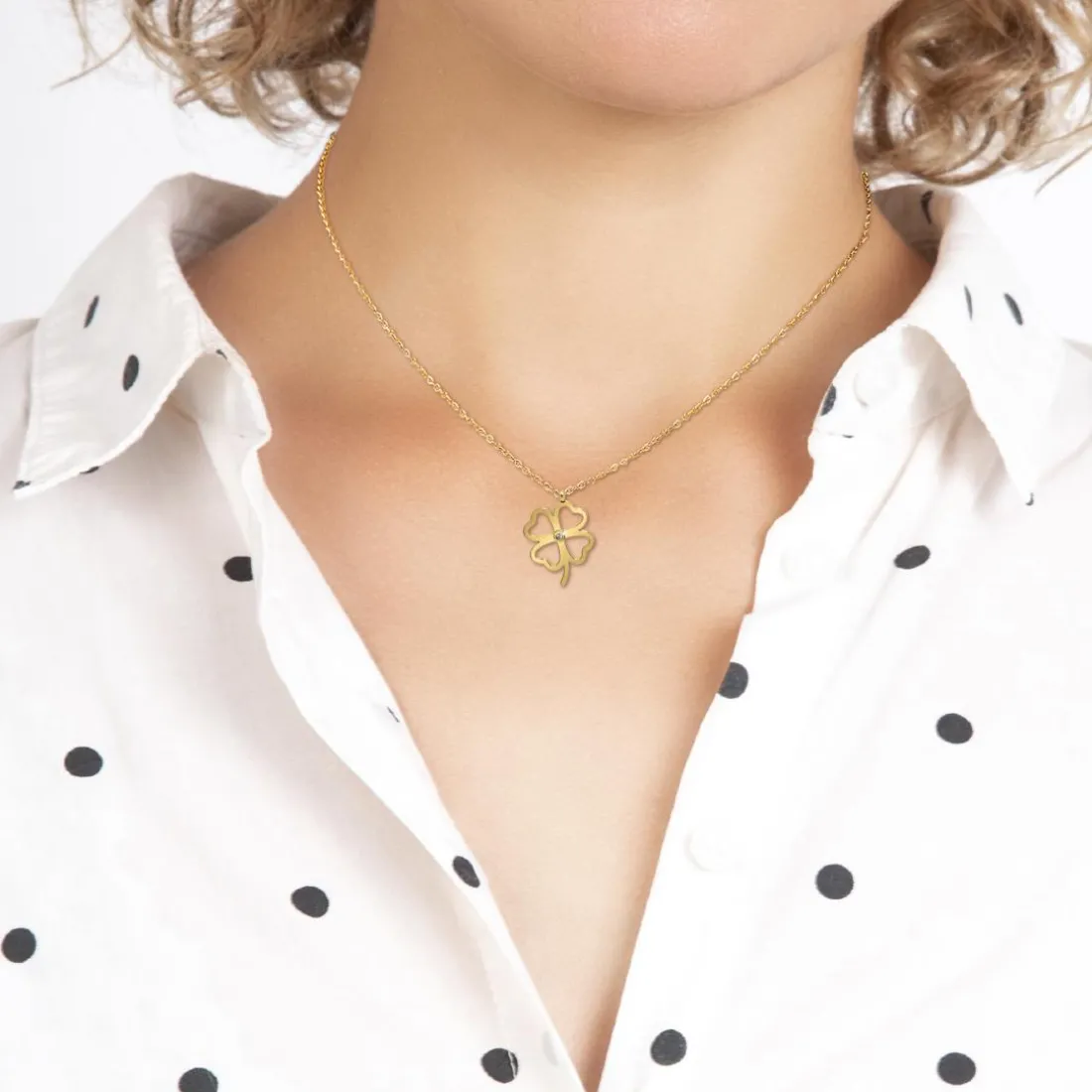 Collier Femme So Charm - BD4096-DORE - Collier Trèfle Doré