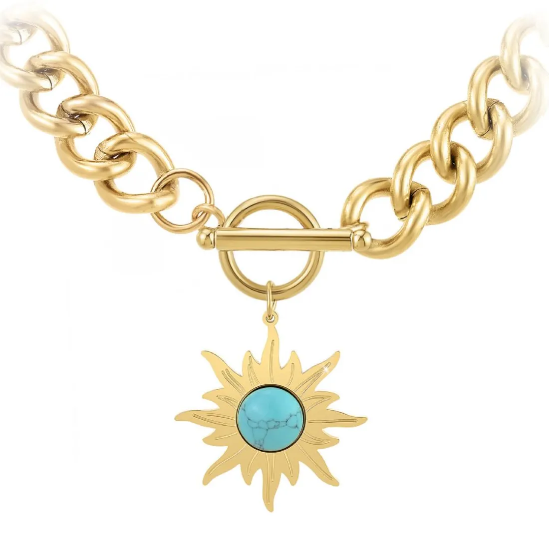 Collier Femme So Charm - B3180-DORE+B3383-DORE-TURQUOISE Doré