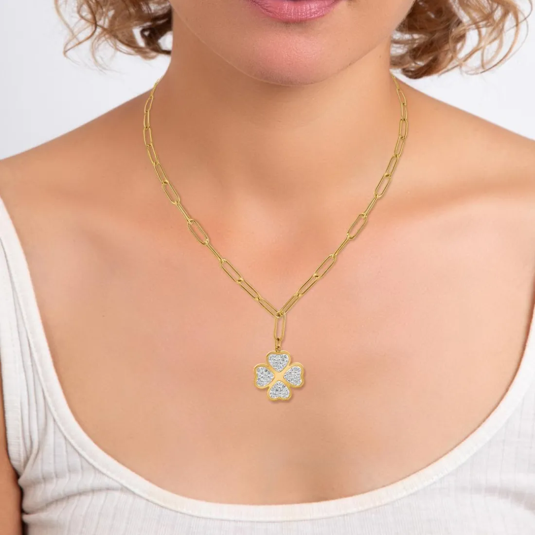 Collier Femme So Charm - B3201-DORE - Collier Trèfle Doré