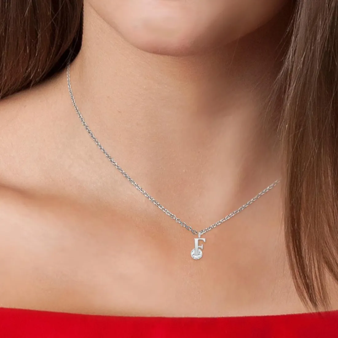 Collier Femme So Charm - B1498-F - Collier Initiale Argenté