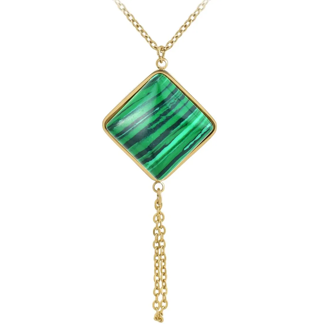 Collier Femme So Charm - B3040-MALACHITE - Collier Mode Doré