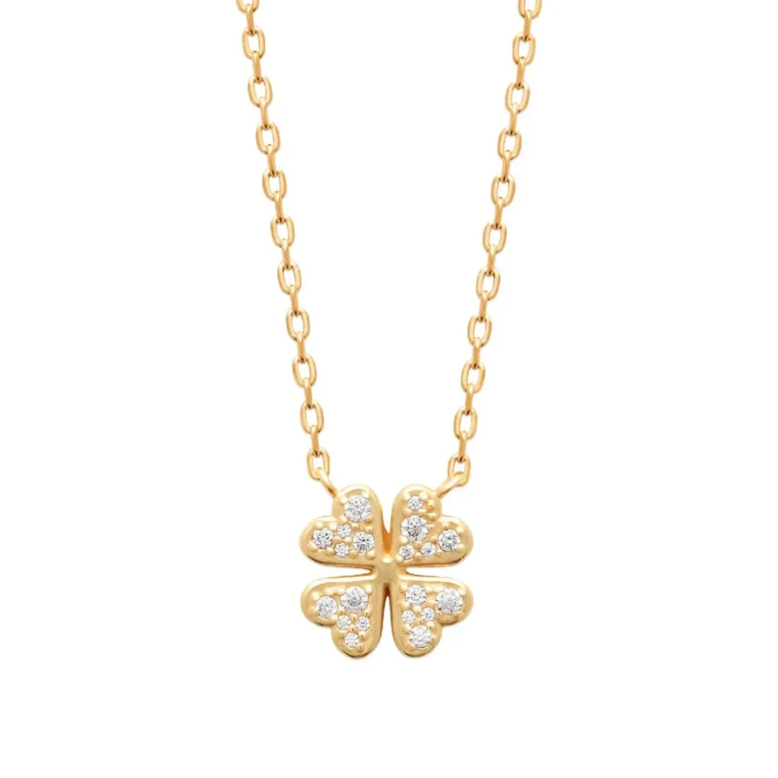 Collier femme trèfle 4 feuilles oxyde plaqué or Maison de la Bijouterie UW3W5645