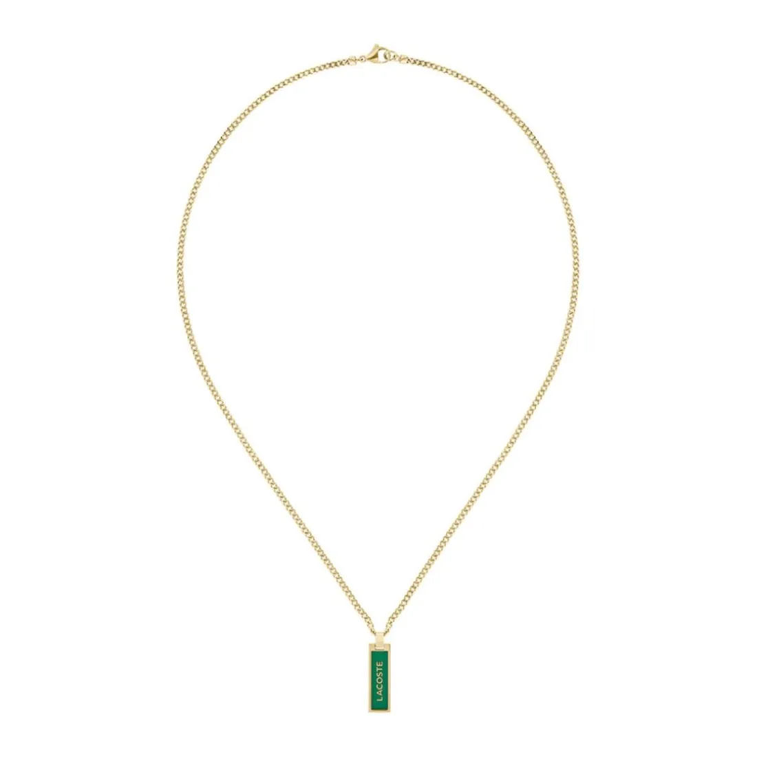 Collier Homme Lacoste Fence - 2040325 Acier Doré, Vert