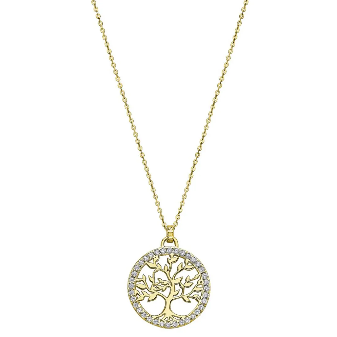 Collier Lotus Silver TREE OF LIFE LP1746-1-2 - Collier Pendentif Ajouré Arbre de vie Femme