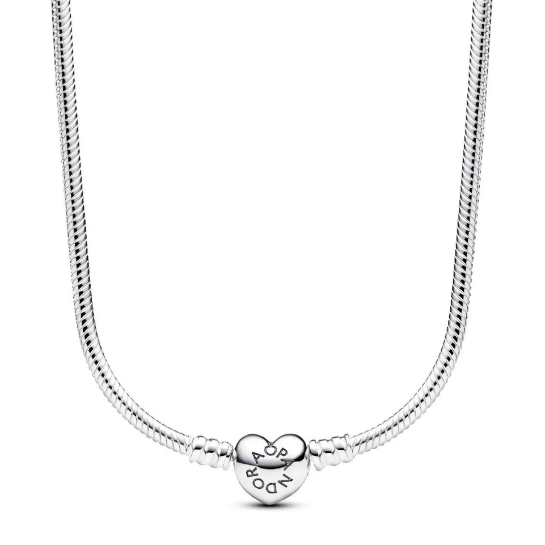 Collier Maille Serpent Fermoir Cœur Pandora Moments