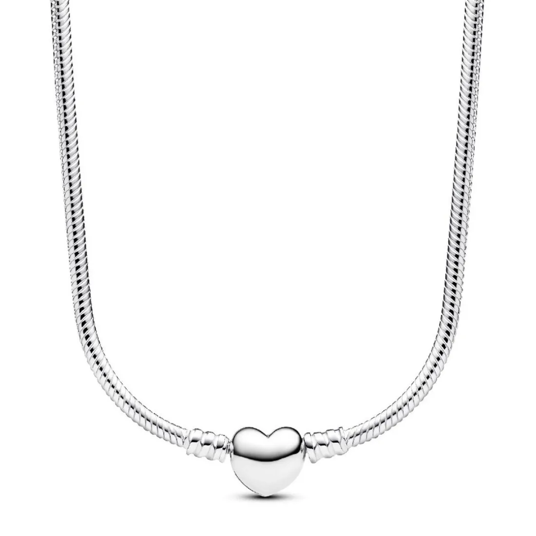 Collier Maille Serpent Fermoir Cœur Pandora Moments