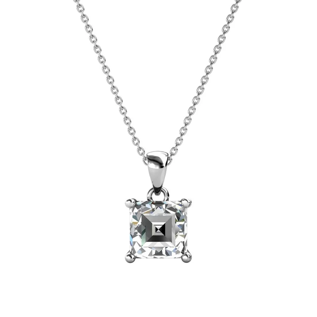 Collier Simple Square Argenté