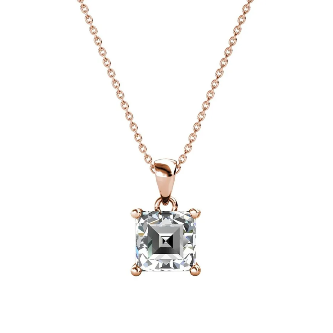 Collier Simple Square Or Rose