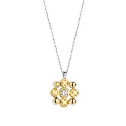 Collier Ti Sento - 34046YP Argent Doré Perles Synthétiques Et Oxyde De Zirconium Rond