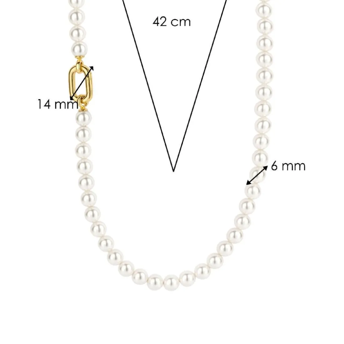Collier Ti Sento - 34050YP Argent Doré Et Perles Synthétiques