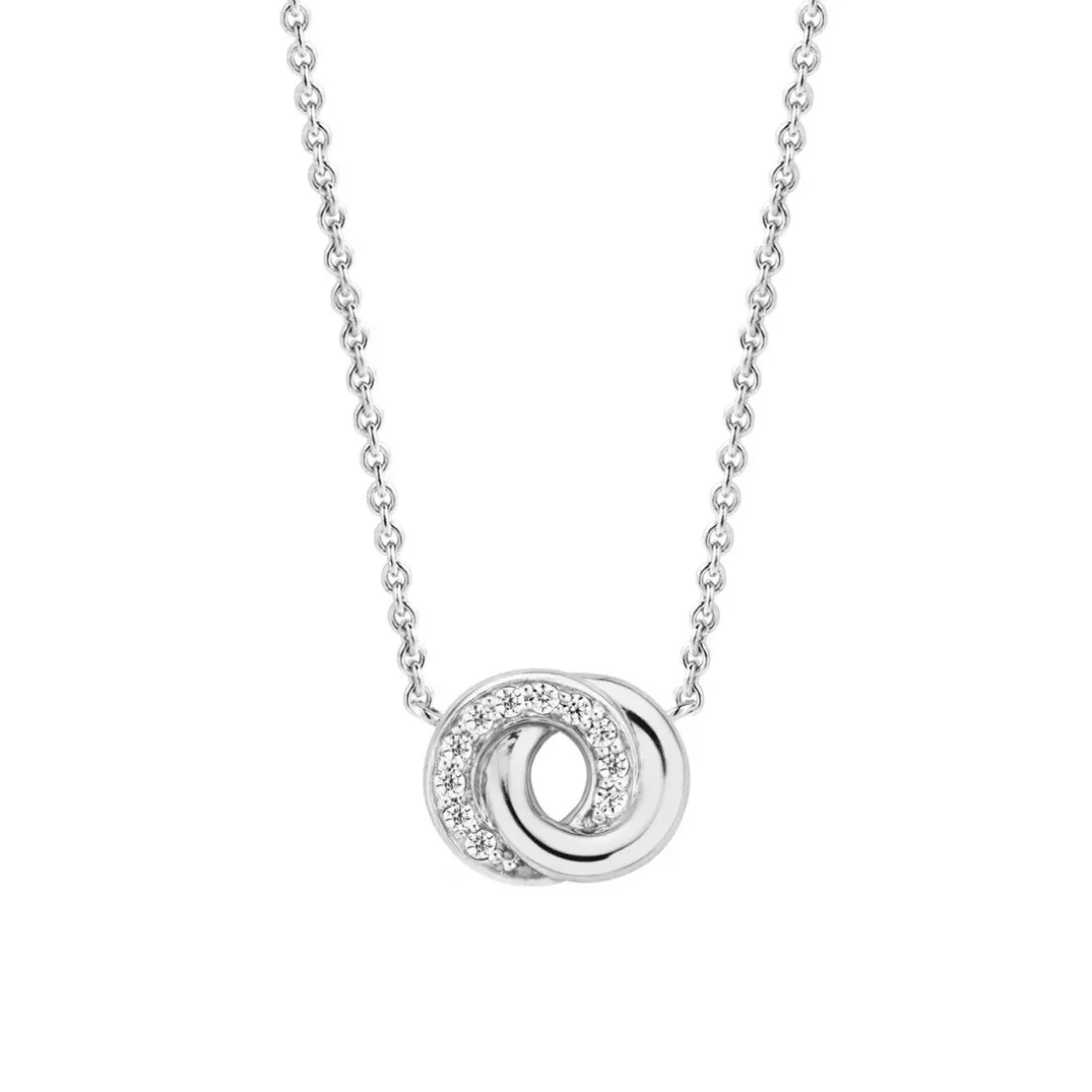 Collier Ti Sento 3915ZI - Collier Argent 2 Anneaux Entrelacés
