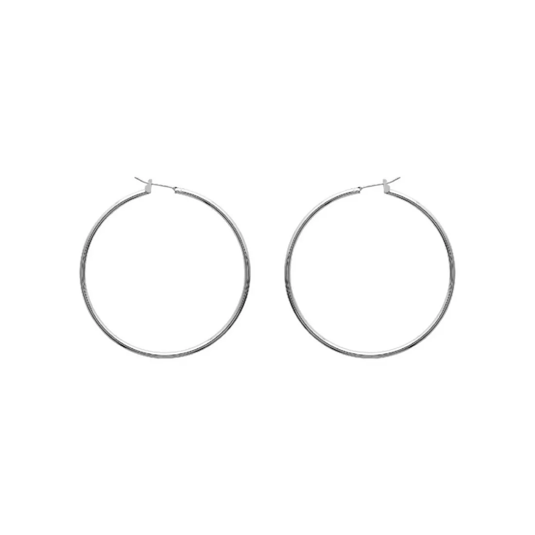 Créoles femme argent rhodié 5 mm - WUU50