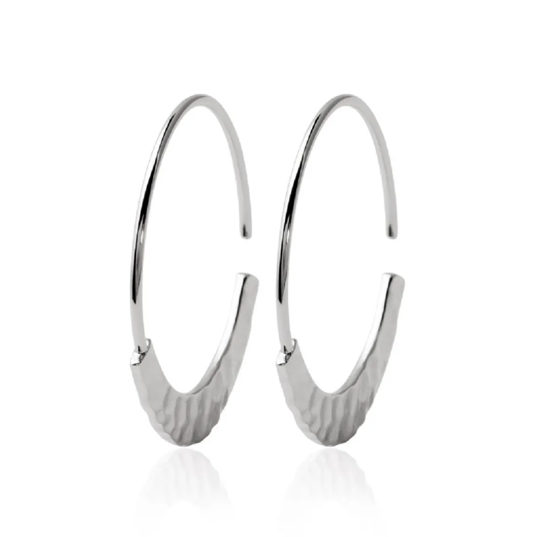 Créoles femme argent rhodié 27 mm - W6Y0300