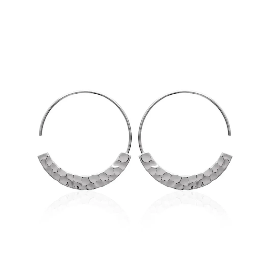 Créoles femme argent rhodié 27 mm - W6Y0300