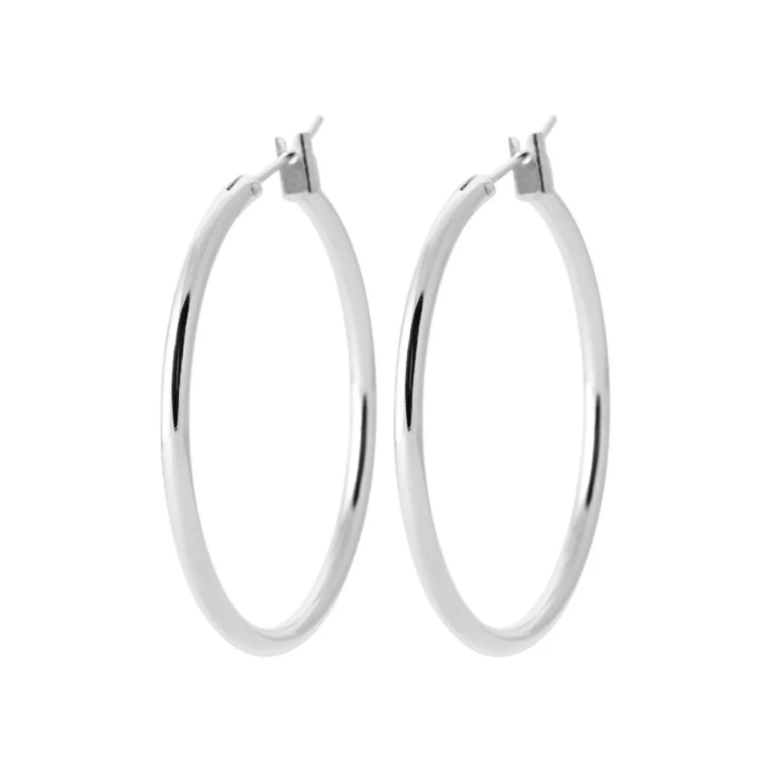 Créoles femme argent rhodié 3 mm - WUU30