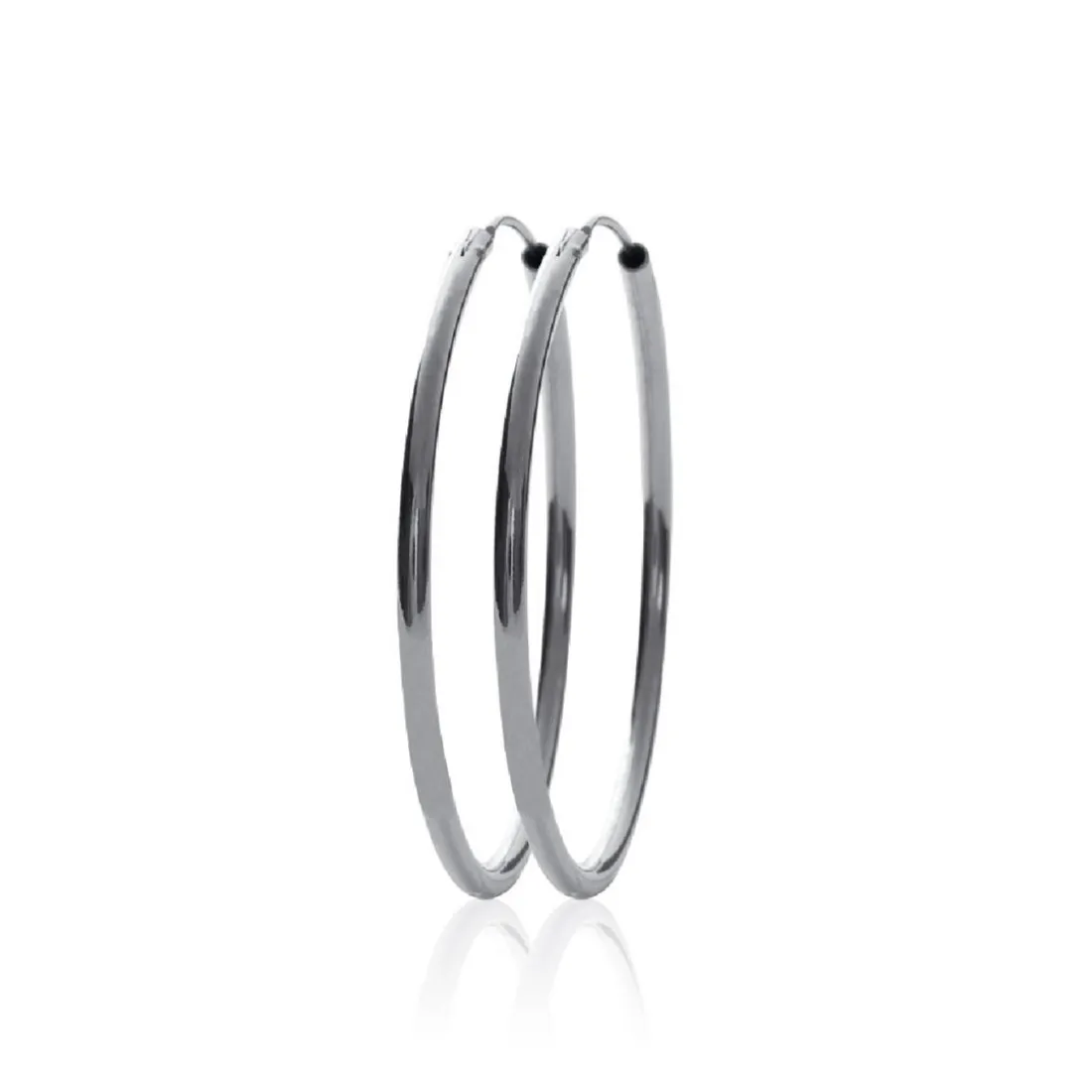 Créoles femme argent rhodié 4 mm - W0YY40