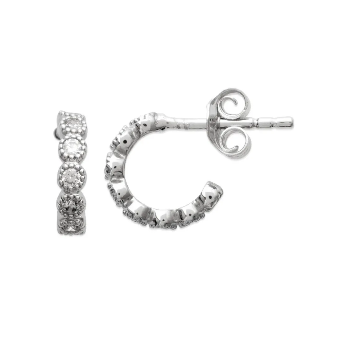 Créoles femme argent rhodié 1 mm - Z50UVZ0