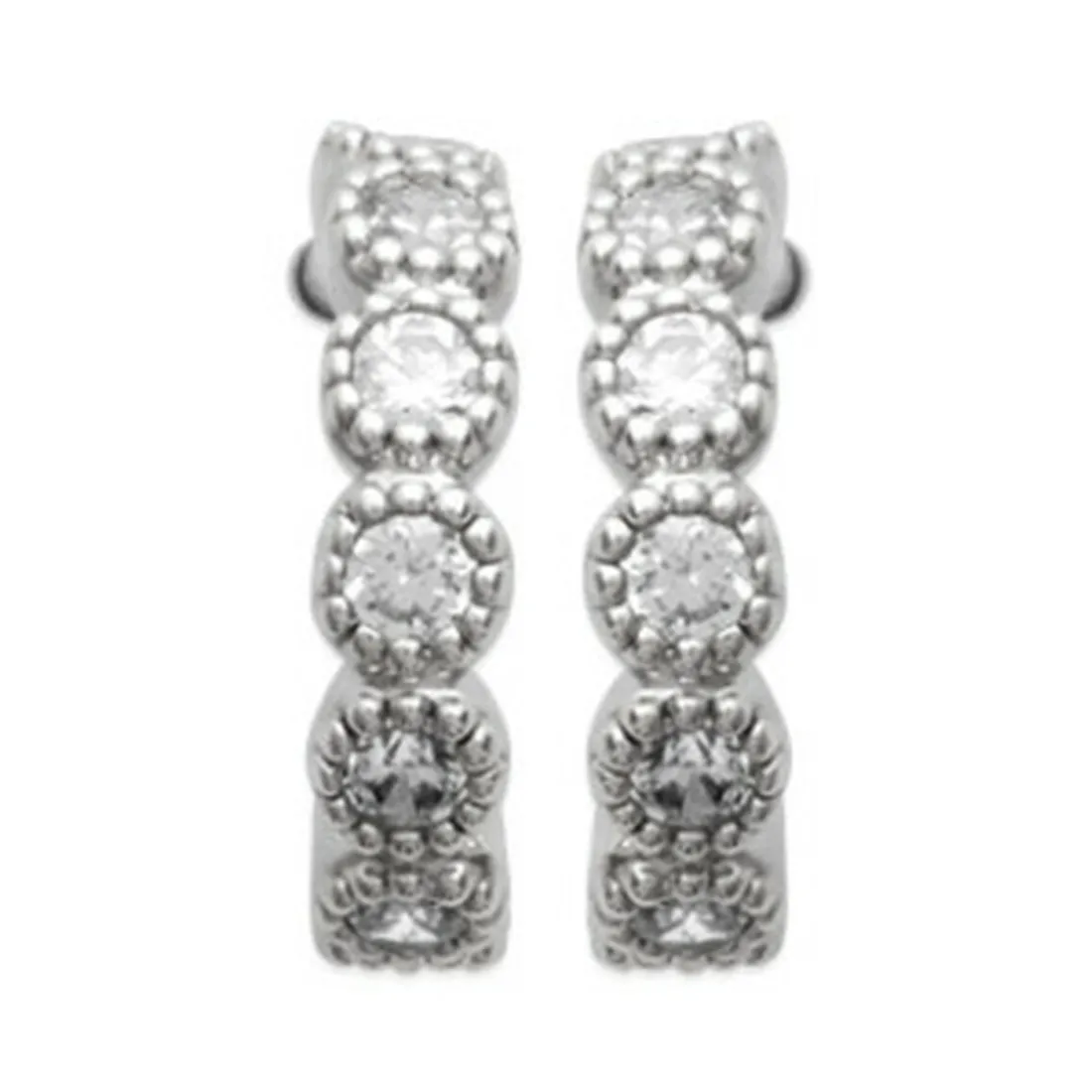 Créoles femme argent rhodié 1 mm - Z50UVZ0