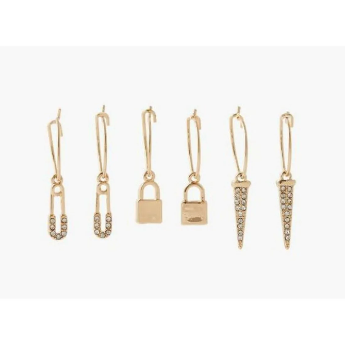 Créoles Femme Balaboosté Avec Cadenas Et Epingle - 3502456534247 Métal Doré